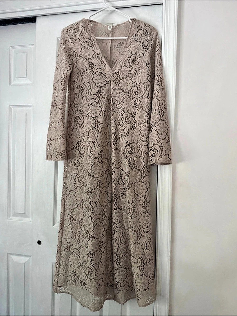 H&M Lace Maxi Dress in Pink Size XS